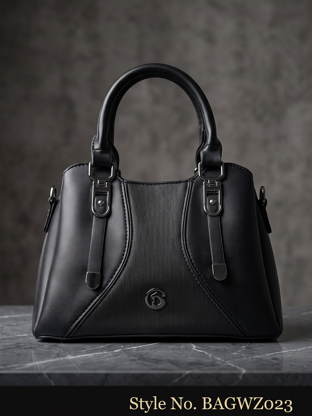 Black Structured Handbag | BAGWZ023