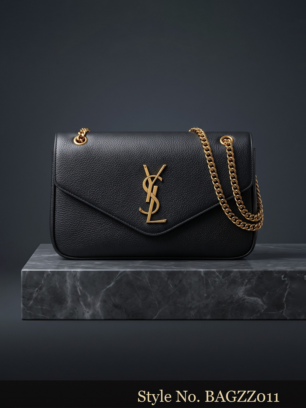 Black Chain-Detail Shoulder Bag | BAGZZ011