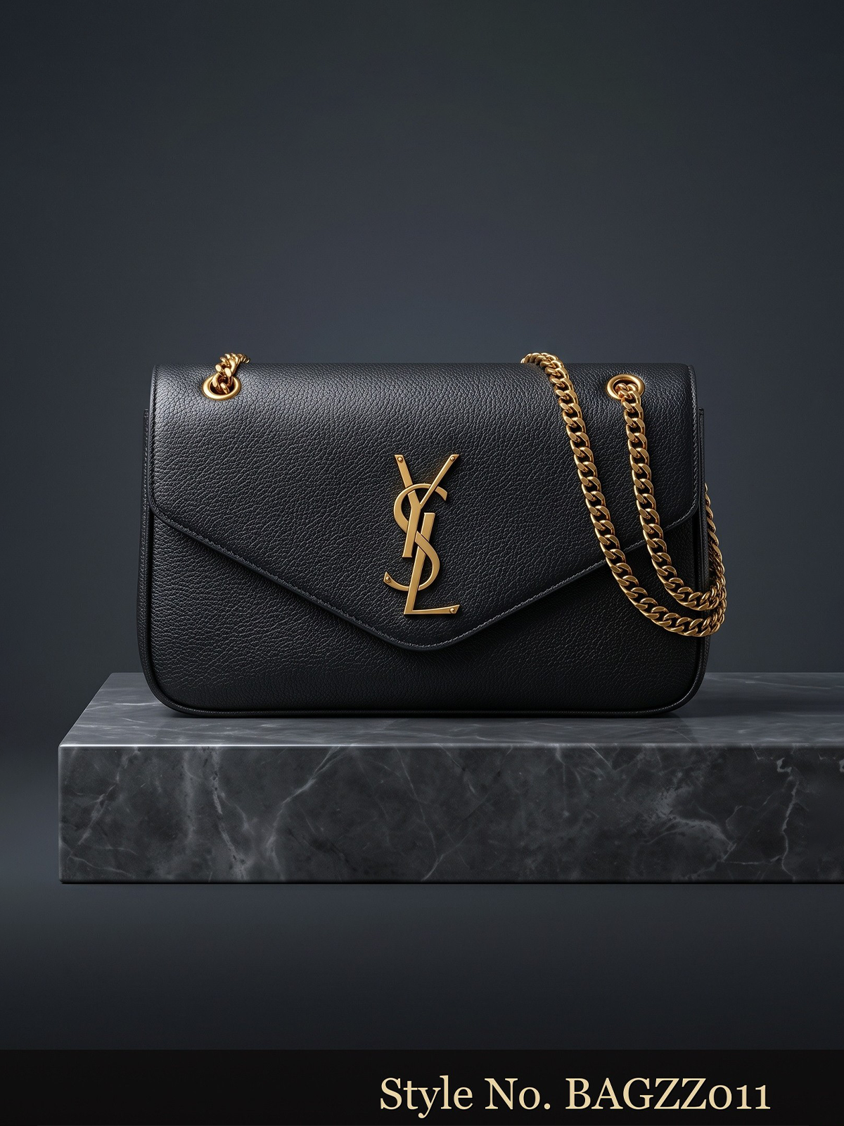 Black Chain-Detail Shoulder Bag | BAGZZ011