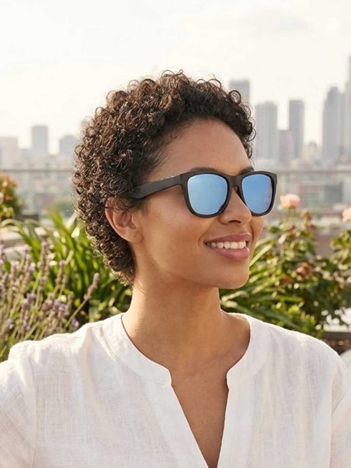 Matte Black Square Wayfarer Sunglasses with Cool Grey Lenses