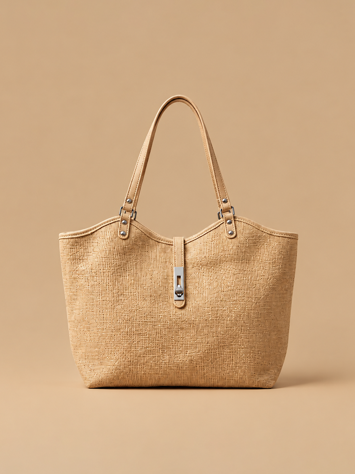 Tan Zip-Top Tote Bag | BAGWZ006