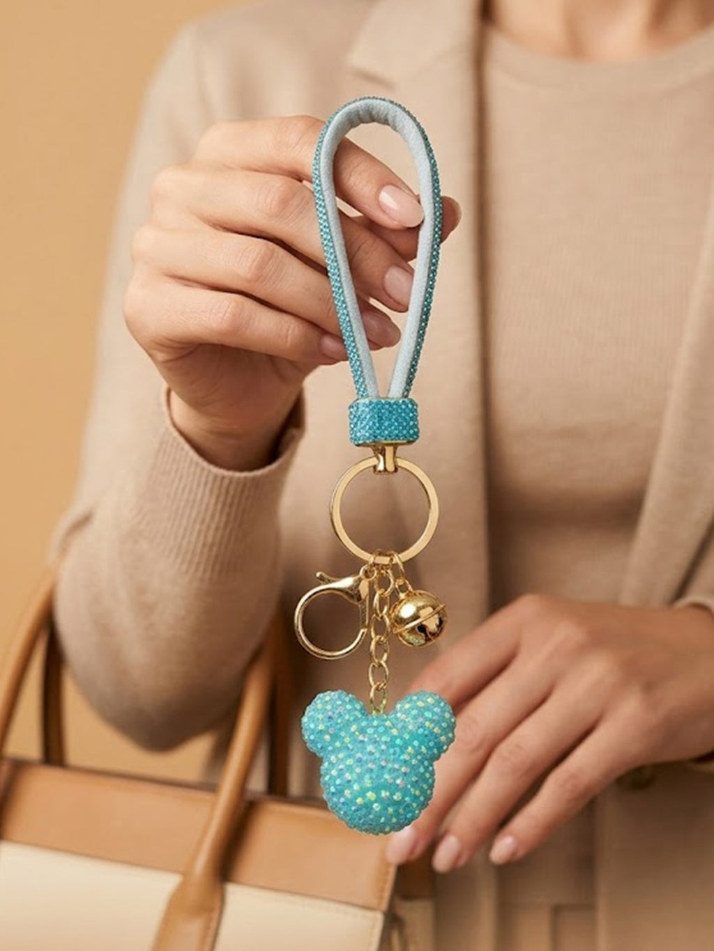 Teal star with matching loop Keychain | KCIN38