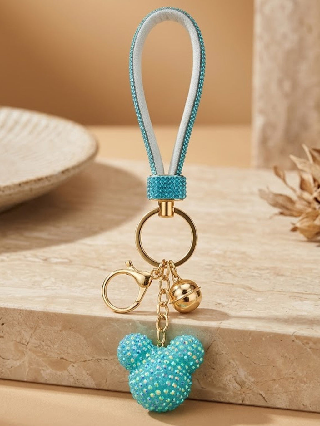 Teal star with matching loop Keychain | KCIN38