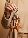 Horse figure charm with braided cords Keychain | KCIN58