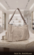 Taupe Zip-Top Shoulder Bag | BAGHL006