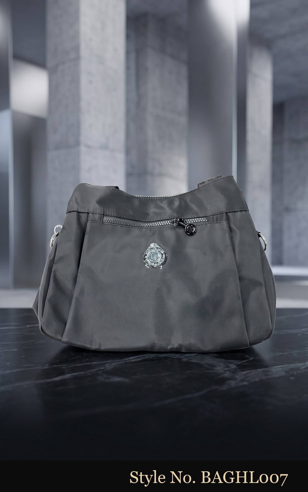 Charcoal Zip-Front Messenger Bag | BAGHL007