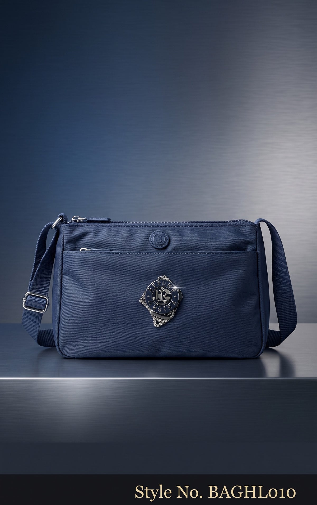 Navy Zip-Top Pouch Bag | BAGHL010