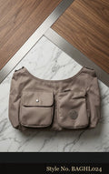 Taupe Front-Pocket Hobo Bag | BAGHL024