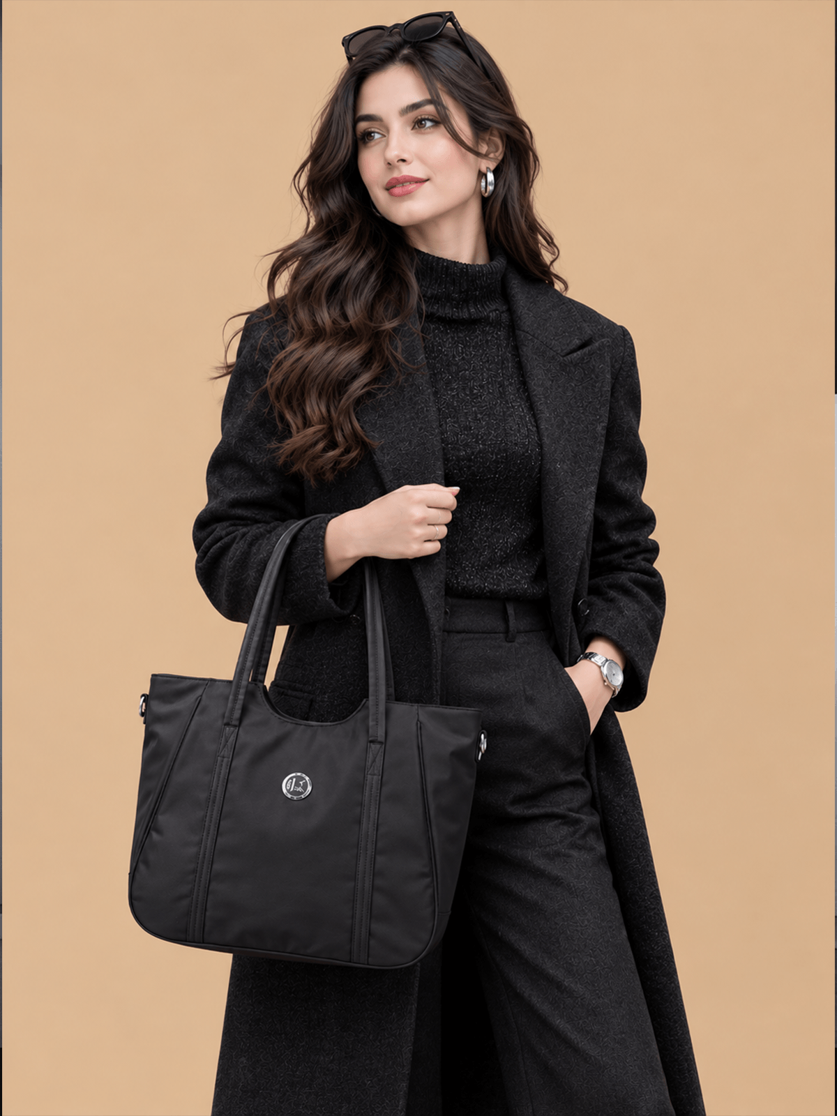 Black Slouchy Tote Bag | BAGHL026