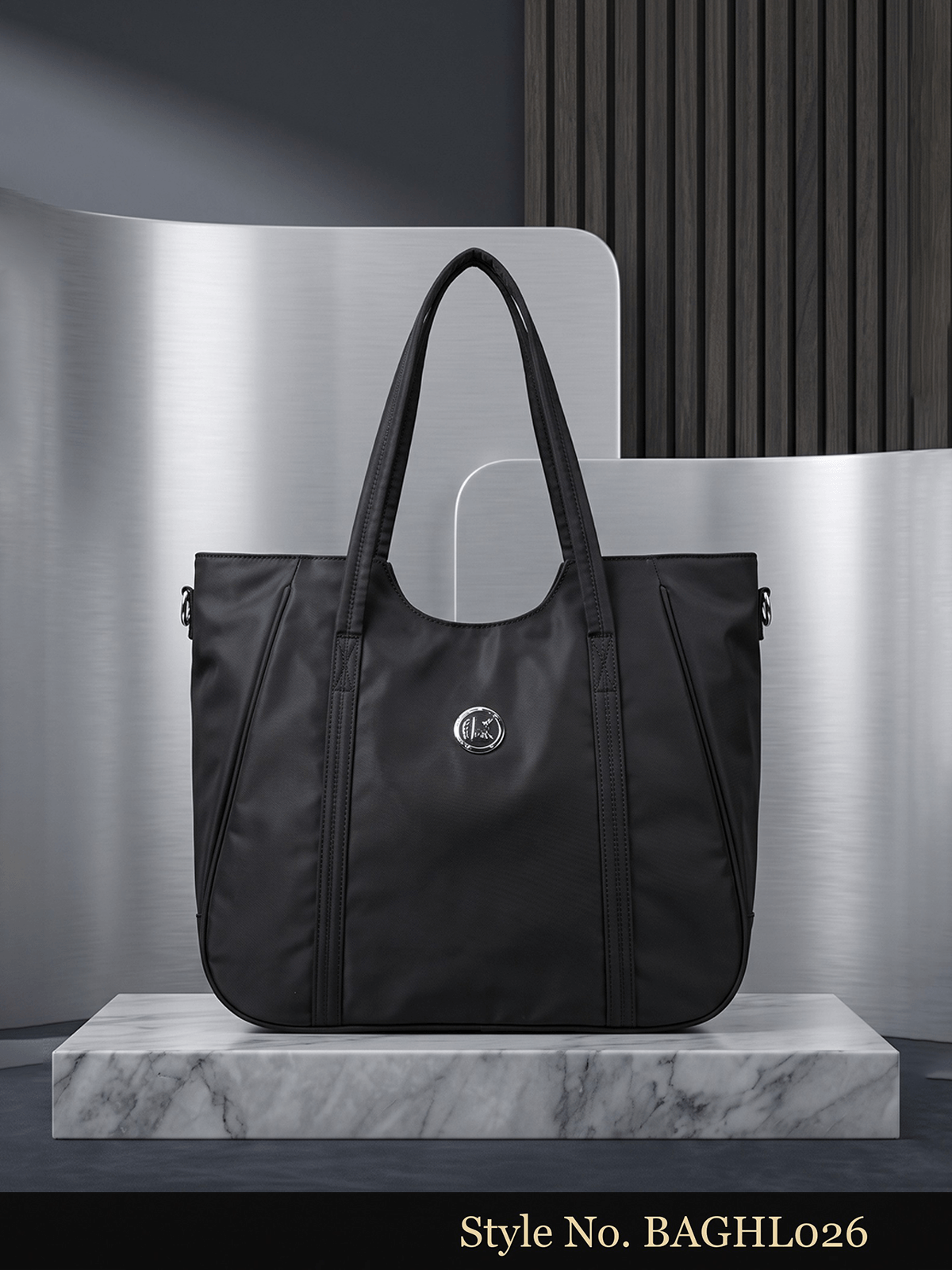Black Slouchy Tote Bag | BAGHL026