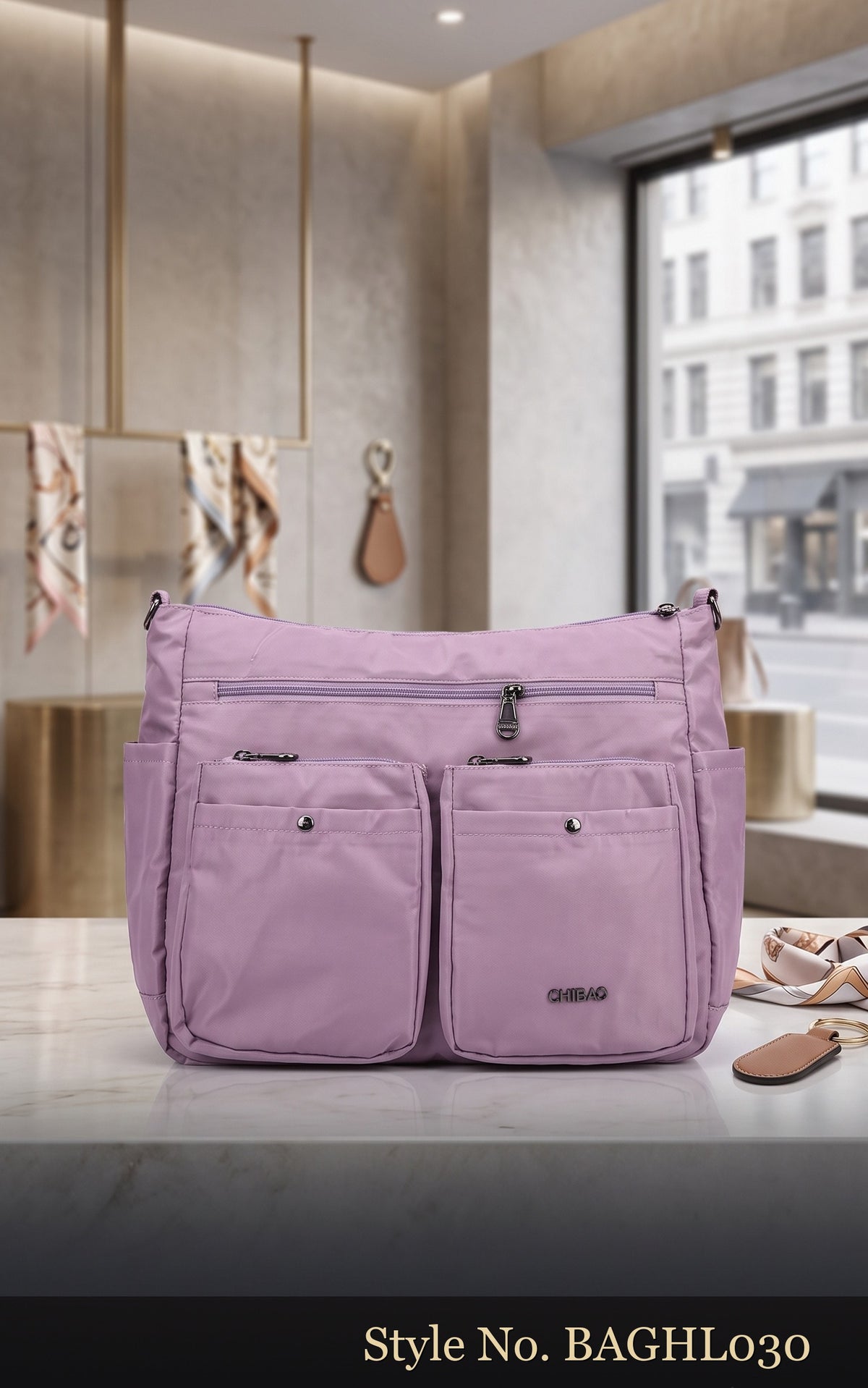 Lilac Multi-Pocket Tote Bag | BAGHL030