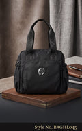 Black Gathered Shoulder Tote | BAGHL045