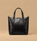 Black Textured Tote Bag | BAGKAININU003