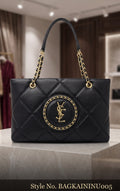Black Quilted Chain Handbag | BAGKAININU005