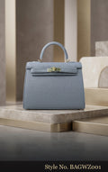 Blue Gray Structured Top-Handle Bag | BAGWZ001