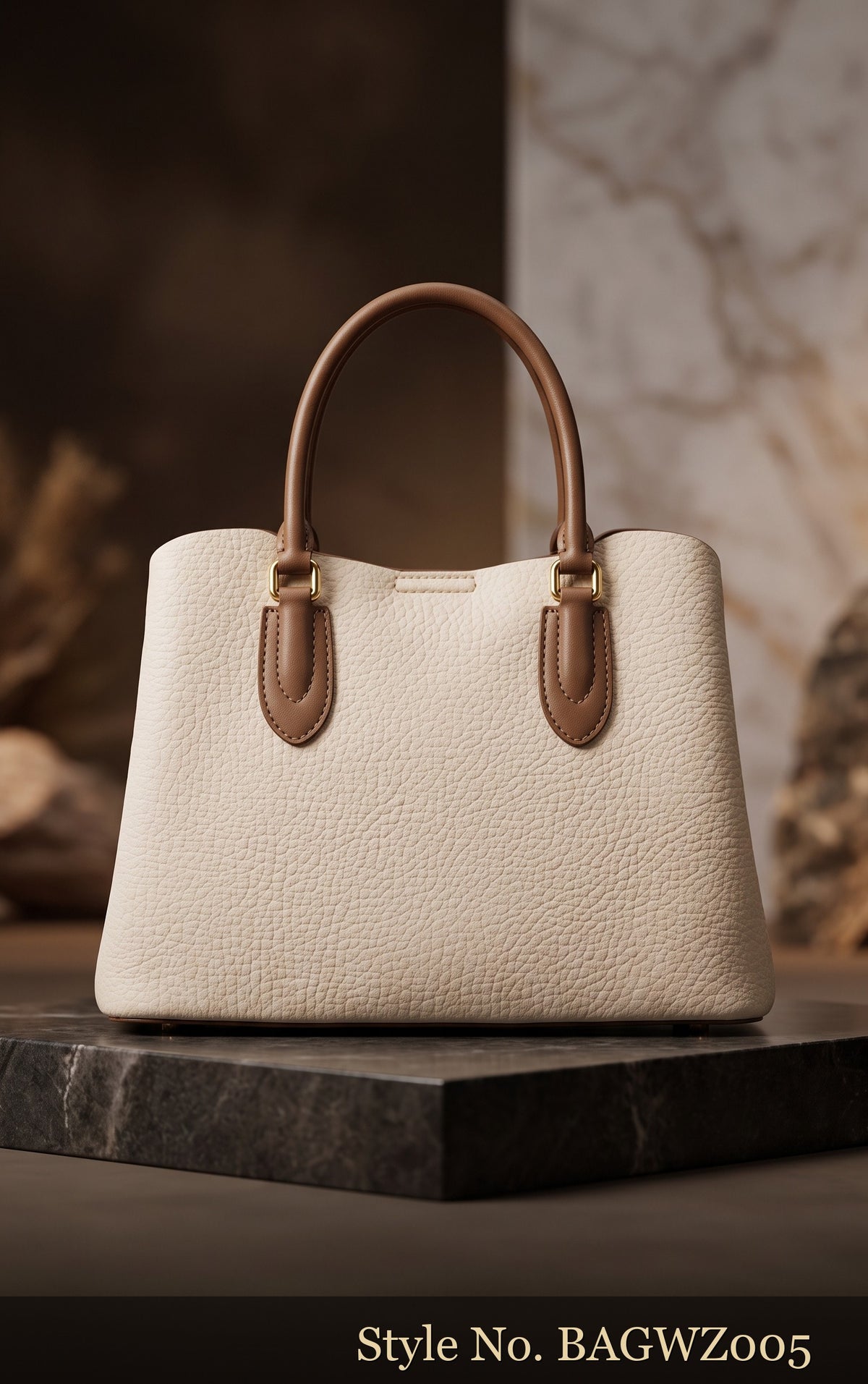 Cream Top-Handle Tote Bag | BAGWZ005
