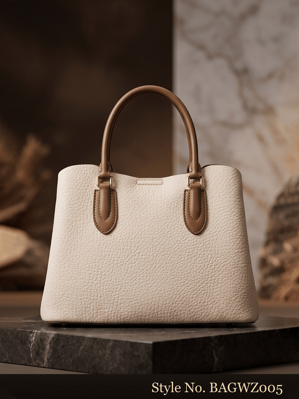 Cream Top-Handle Tote Bag | BAGWZ005