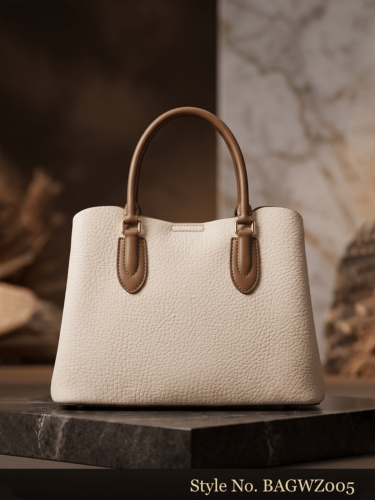 Cream Top-Handle Tote Bag | BAGWZ005