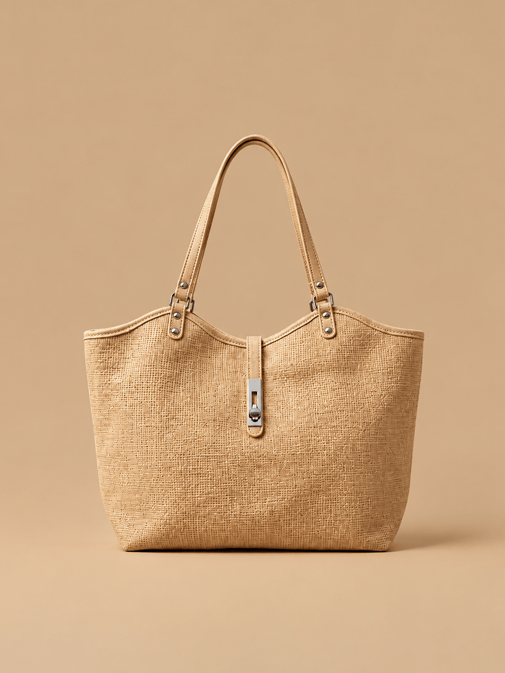 Tan Zip-Top Tote Bag | BAGWZ006
