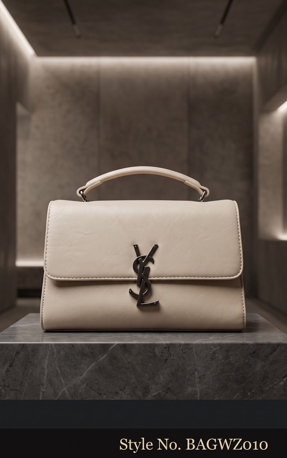 Cream Front-Clasp Shoulder Bag | BAGWZ010