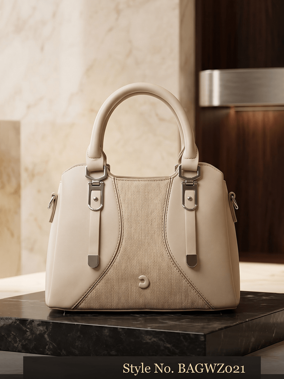 Cream Tote with Contrast Straps | BAGWZ021