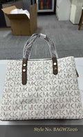 Cream Printed Shopper Bag | BAGWZ026