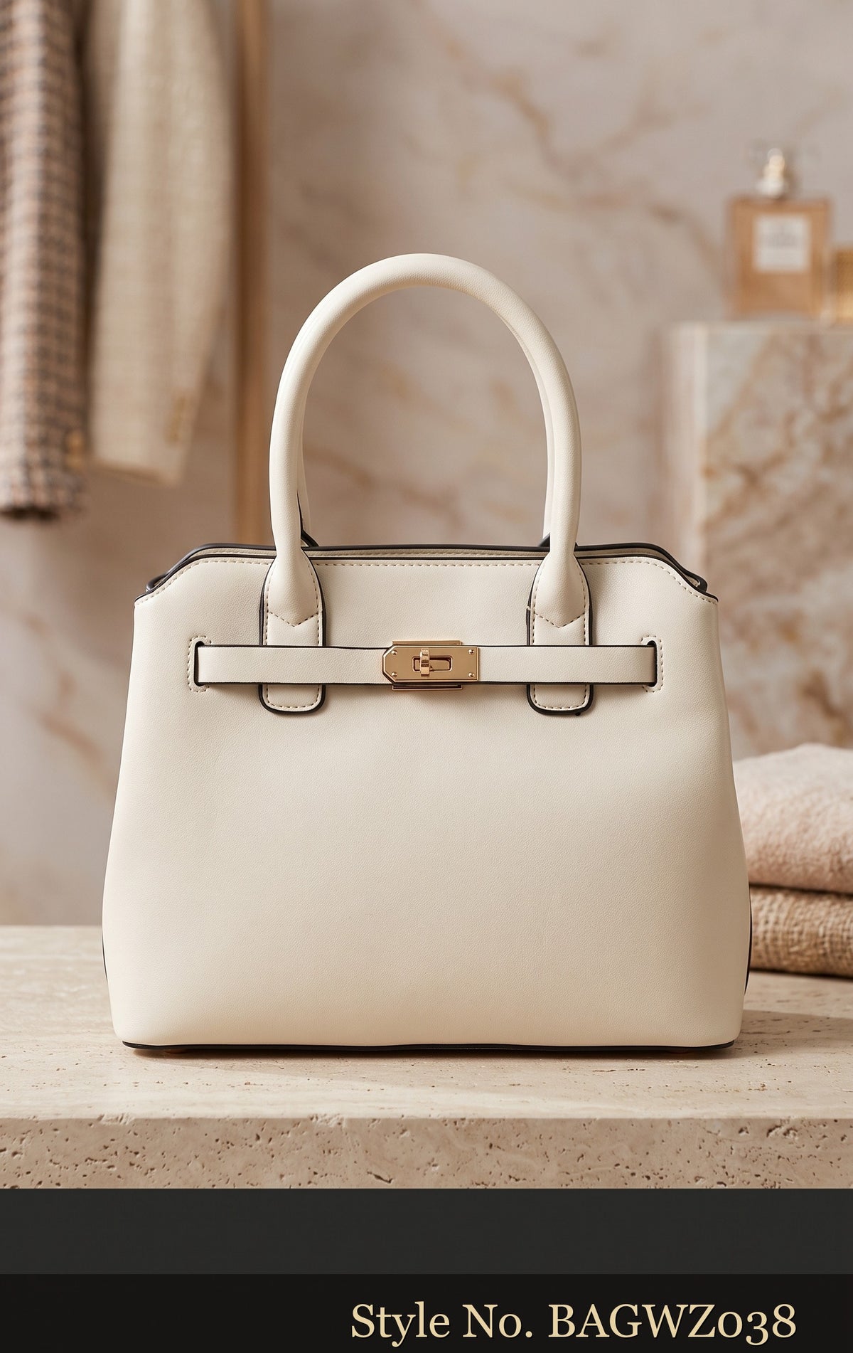 White Structured Tote Bag | BAGWZ038