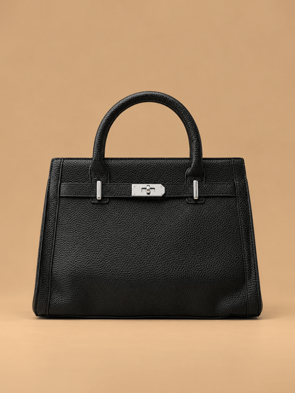 Black Structured Flap Bag | BAGZZ002