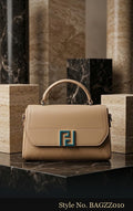 Tan Front-Flap Satchel | BAGZZ010