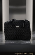 Black Woven Top-Handle Bag | BAGZZ015