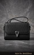 Black Pebble-Texture Flap Bag | BAGZZ016