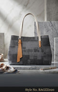 Blue Gray Geometric Tote Bag | BAGZZ020