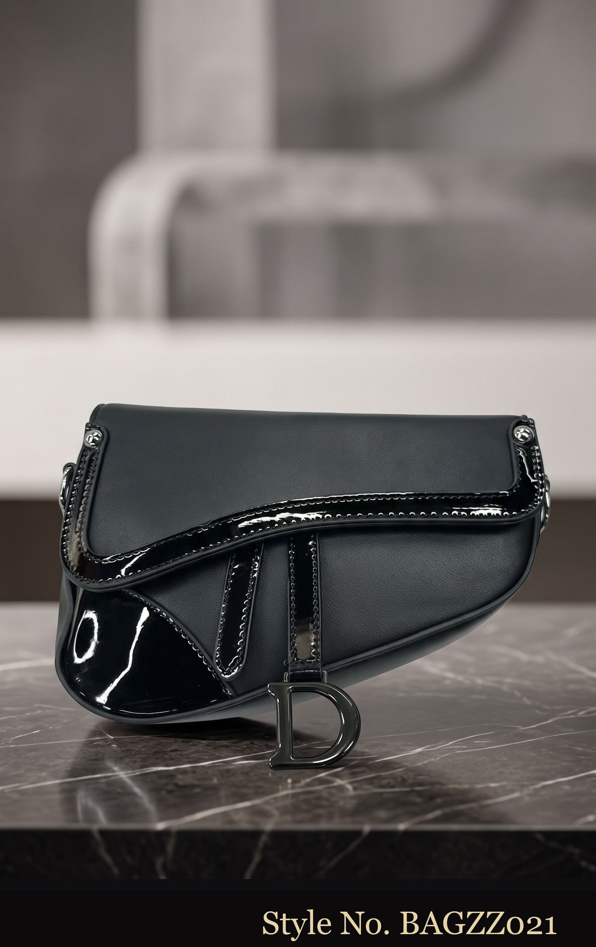 Black Patent Crossbody Bag | BAGZZ021