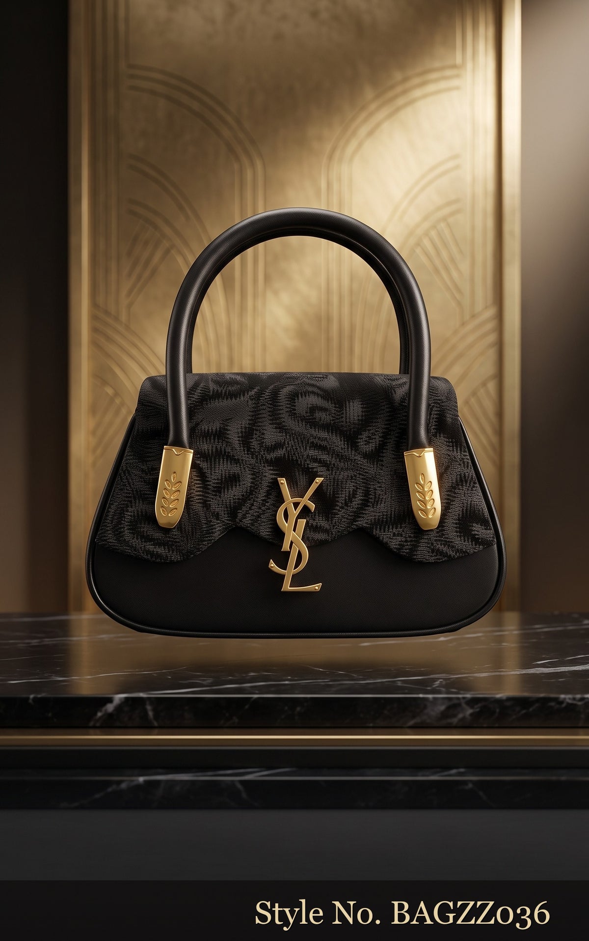 Black Structured Top-Handle Bag | BAGZZ036