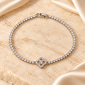 Silver Geometric Crystal Bracelet | BRCEKAQI006