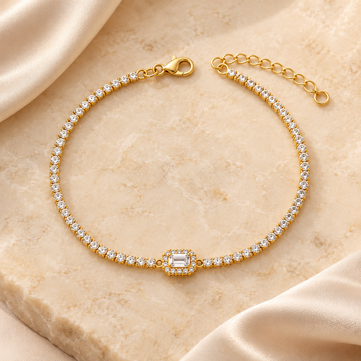 Gold Bead Station Bracelet | BRCEKAQI007