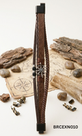 Men’s Brown and Black Bracelet with Star Accent