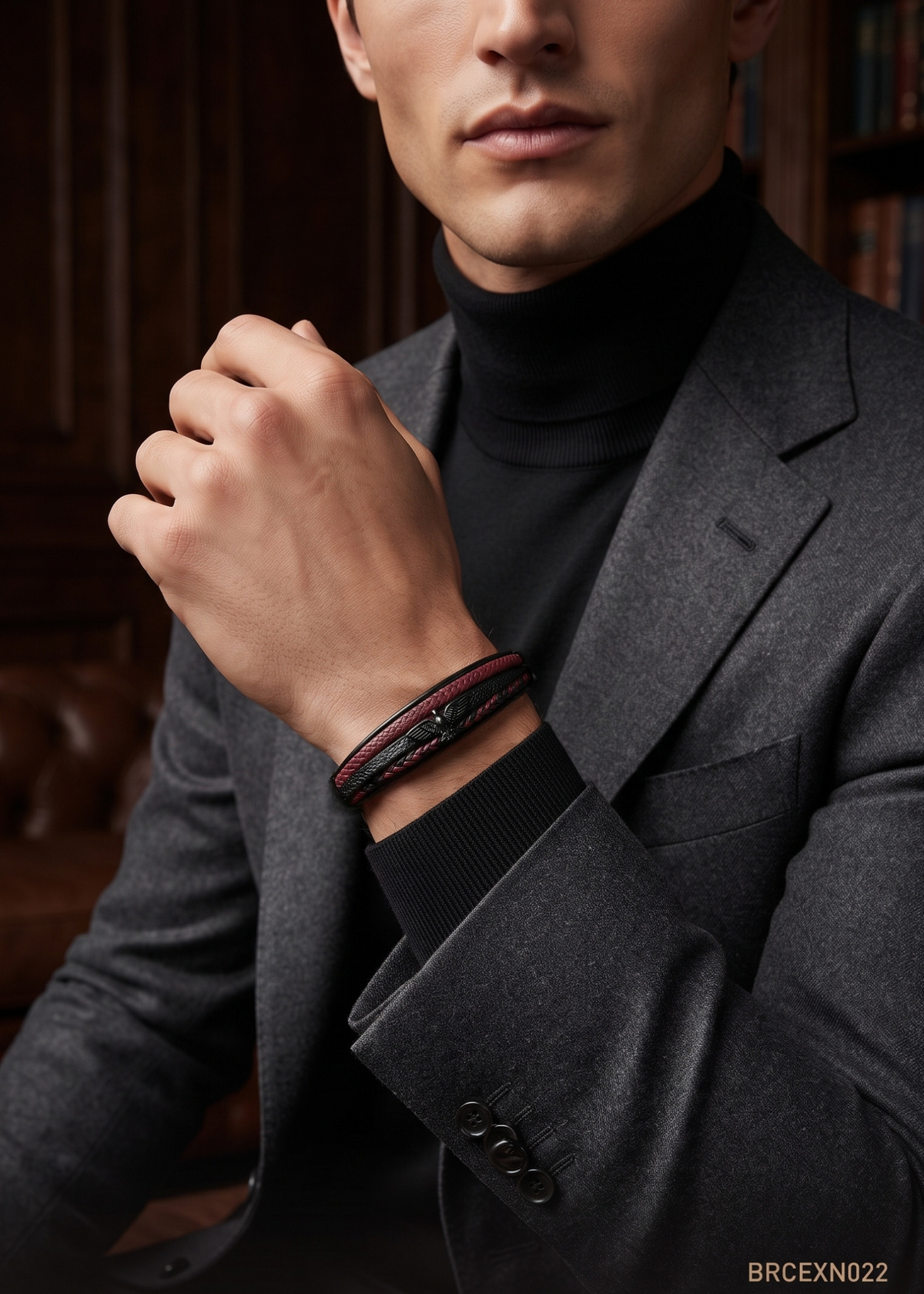 Men’s Red and Black Woven Bracelet