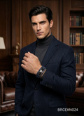 Men’s Black Bracelet with Star Center Detail