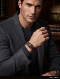 Men’s Brown Bracelet with Slim Center Bar