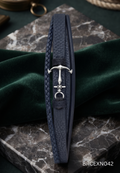 Men’s Black Bracelet with Minimal Metal Detail
