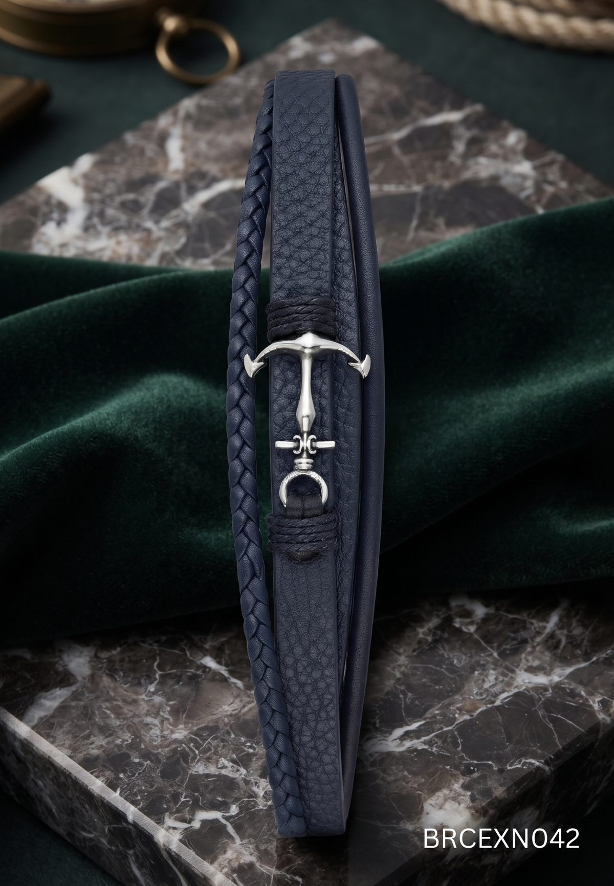 Men’s Black Bracelet with Minimal Metal Detail