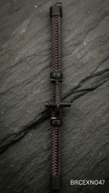 Men’s Black Bracelet with Cross and Bead Details