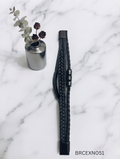 Men’s Black Bracelet with Slim Raised Centerpiece