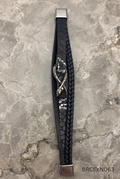 Men’s Braided Bracelet with Angular Metal Centerpiece