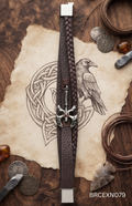 Men’s Black Bracelet with Sculpted Center Charm