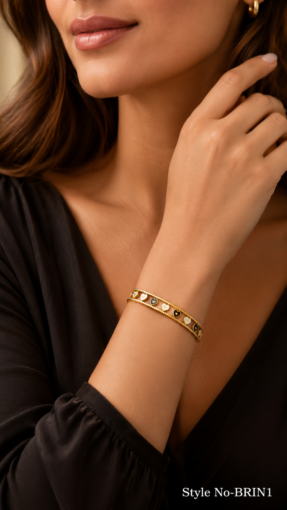 Gold Heart Link Bracelet | BRIN1
