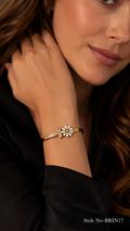Gold White Daisy Bracelet | BRIN17