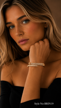 Gold Double Bar Charm Bracelet | BRIN19