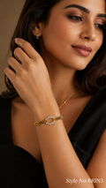 Gold Crystal Oval Link Bracelet | BRIN3
